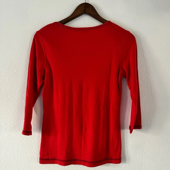 Vintage Graphic Y2K Top Metallic Embellished 90’s Red Shirt Small - Picture 8 of 9